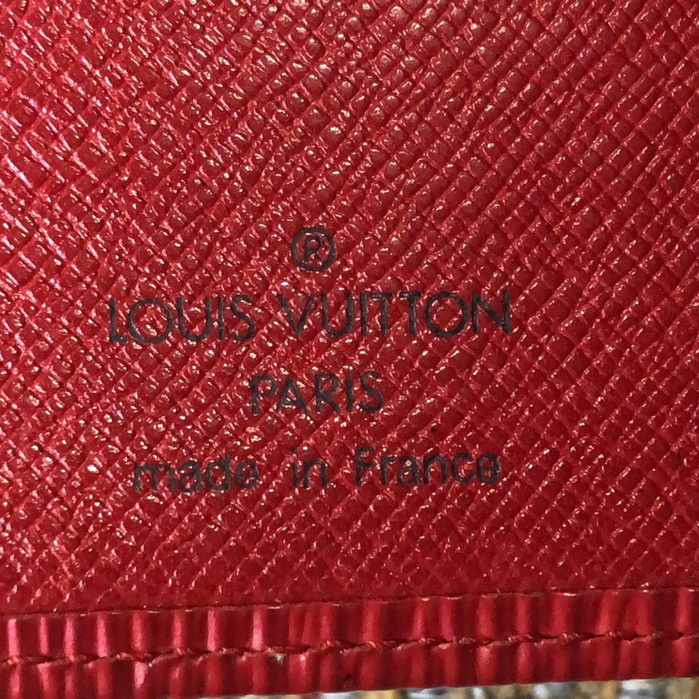 LOUIS VUITTON Red EPI Porte Monnaie Viennois Bifold Kisslock Wallet Authentic - Picture 14 of 17